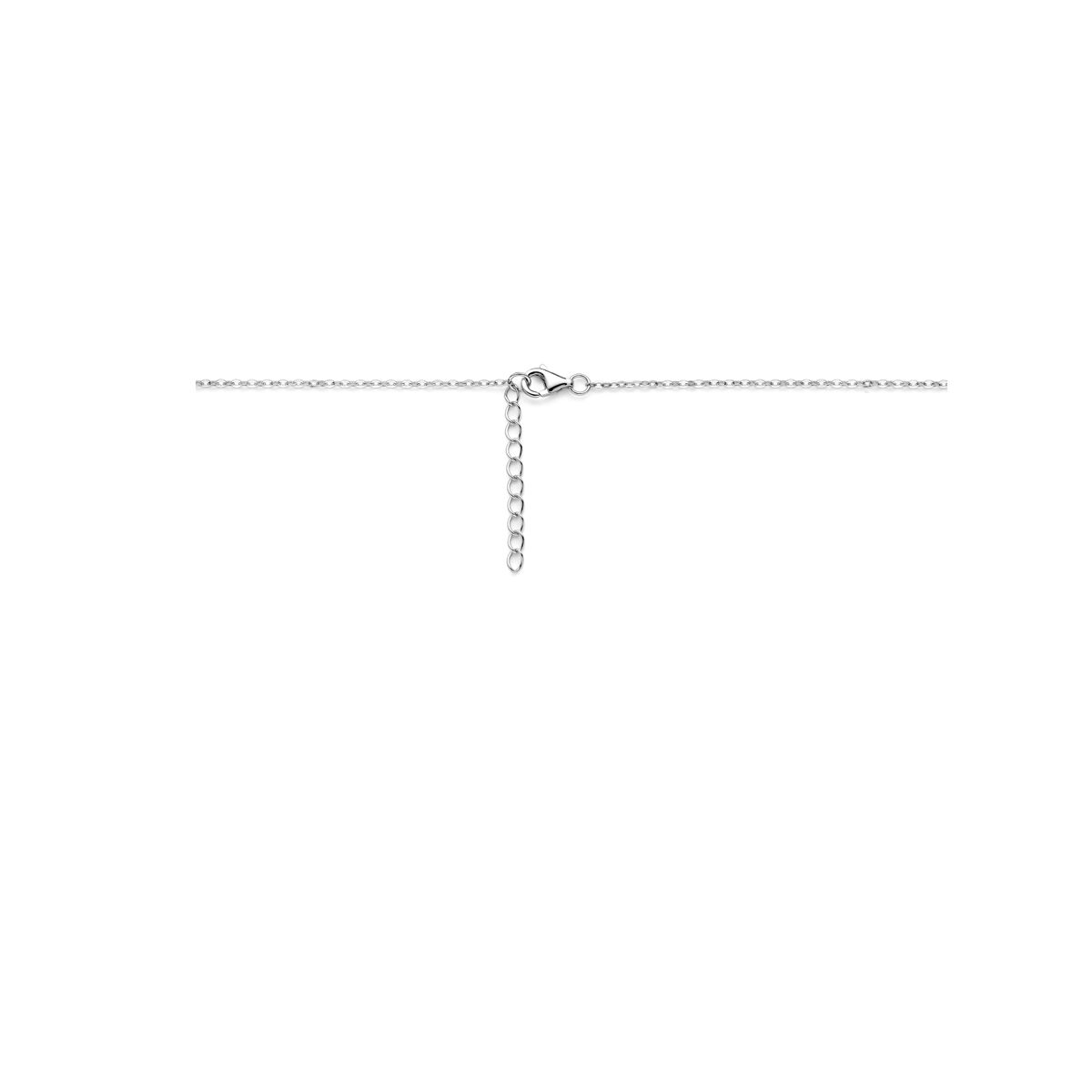 collana zircone 42 + 3 cm argento rodiato