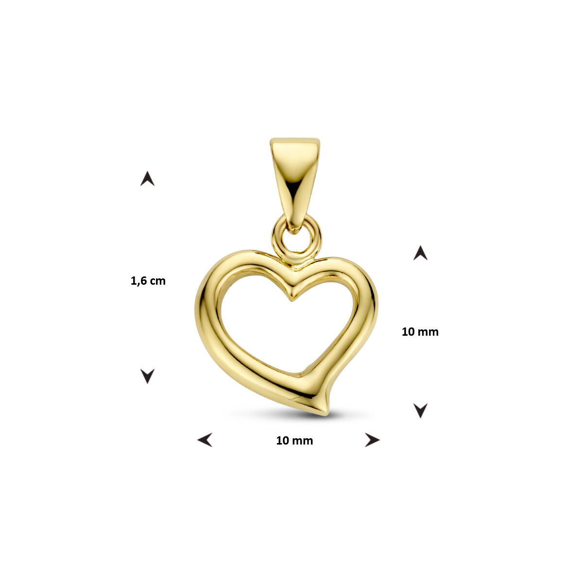 Ciondolo cuore oro giallo 14K