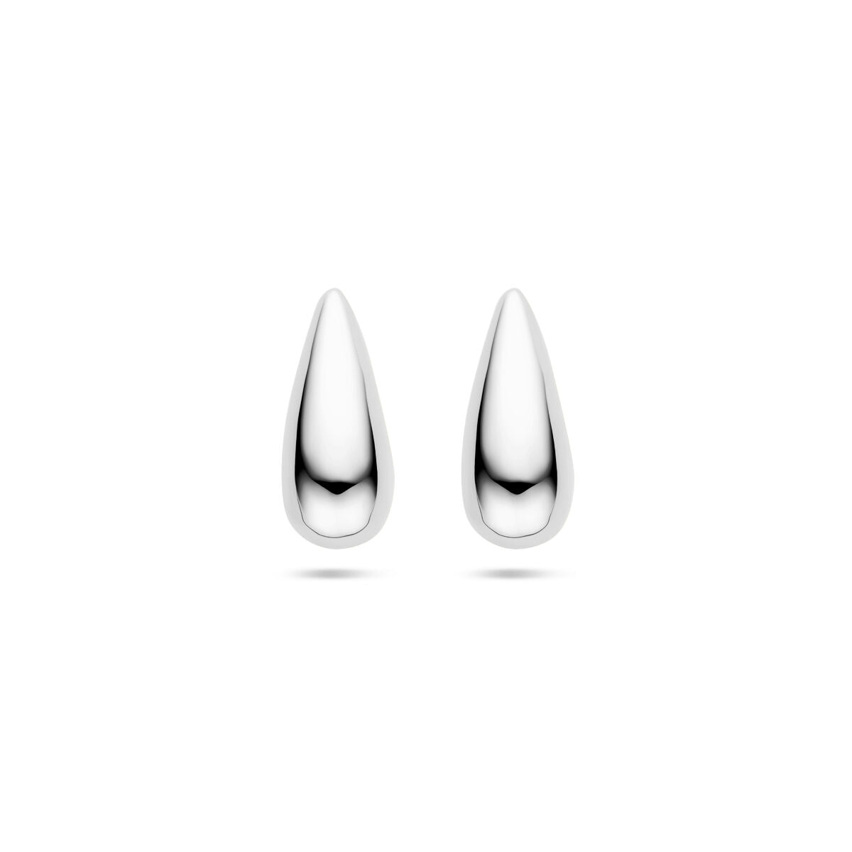 Orecchini pendenti a goccia in argento rodiato di 25 mm.