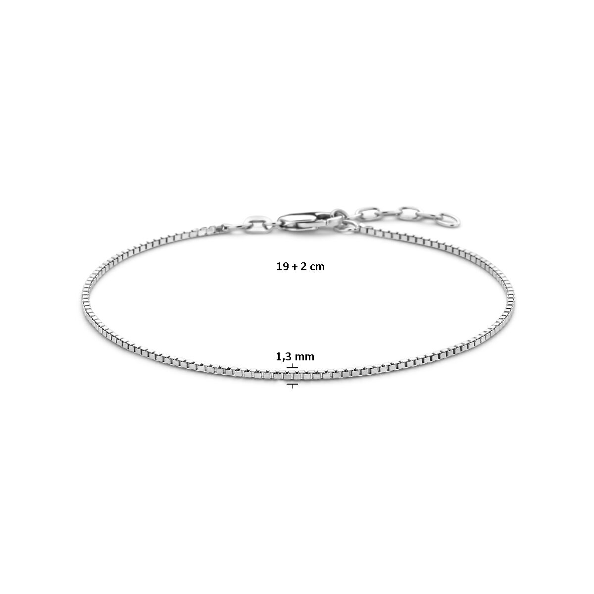 Bracciale uomo in argento veneziana 1,3 mm rodiato