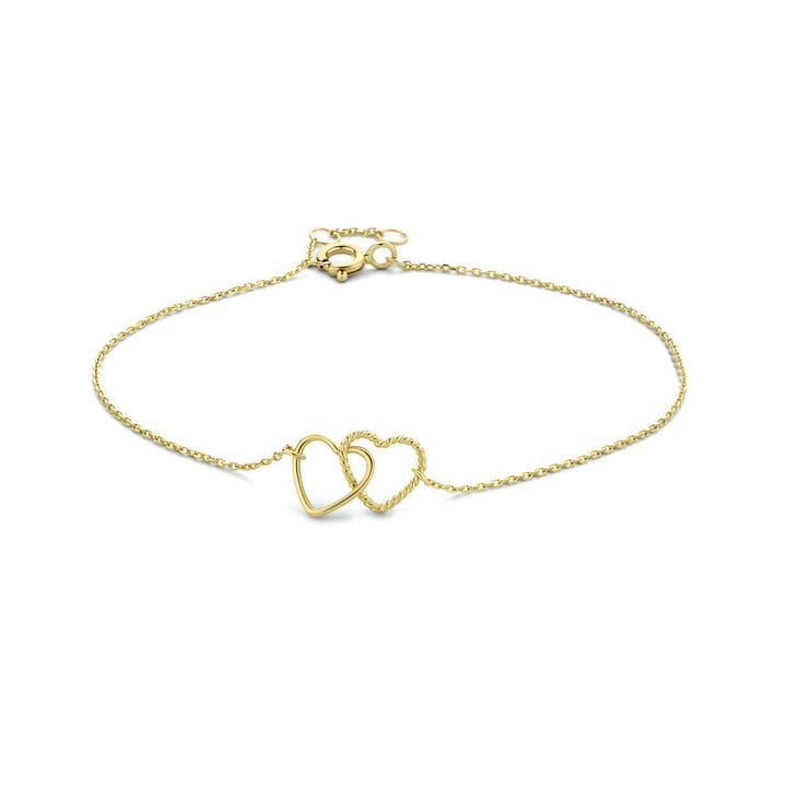 armband hartjes 16,5 - 17,5 - 18,5 cm 14K geelgoud