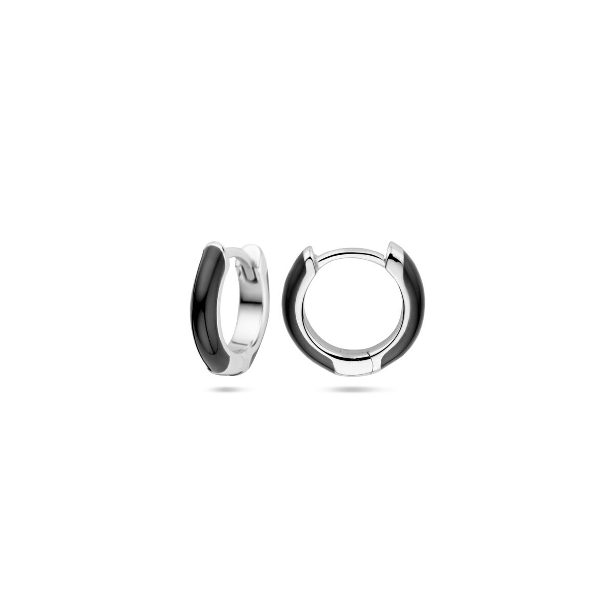orecchini a scatto smalto 10,5 mm argento rodiato