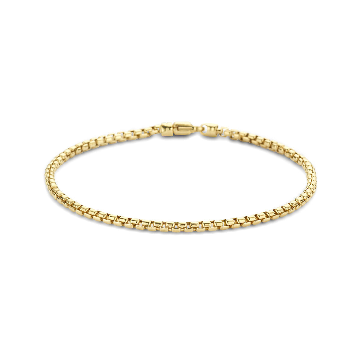 Bracciale maschile in oro giallo 14K con maglia rolò di 2,5 mm.