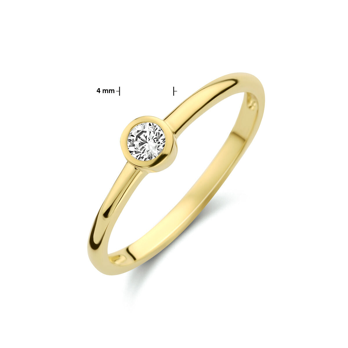 anello zircone oro giallo 14K
