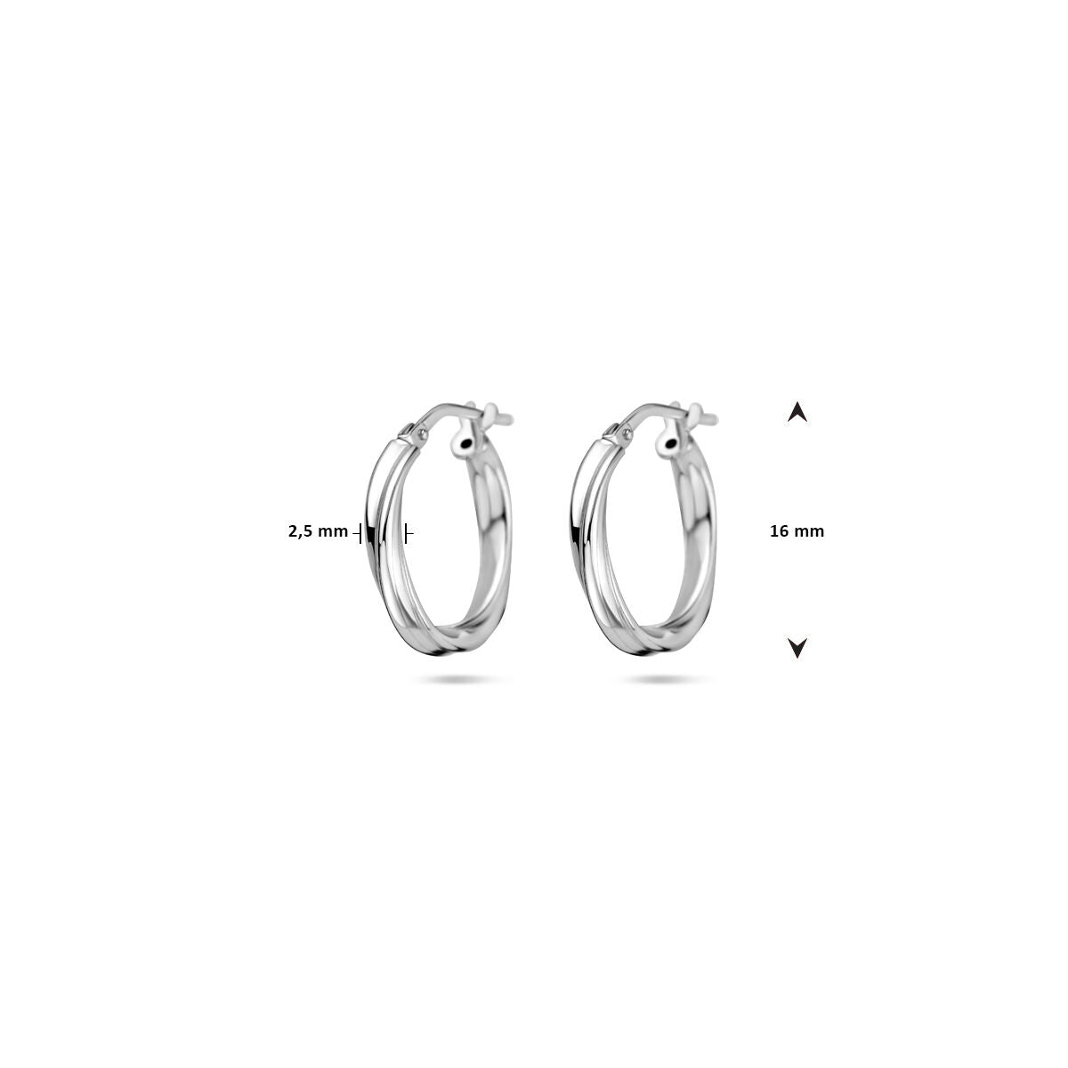 orecchini a cerchio attorcigliati 2,0 mm