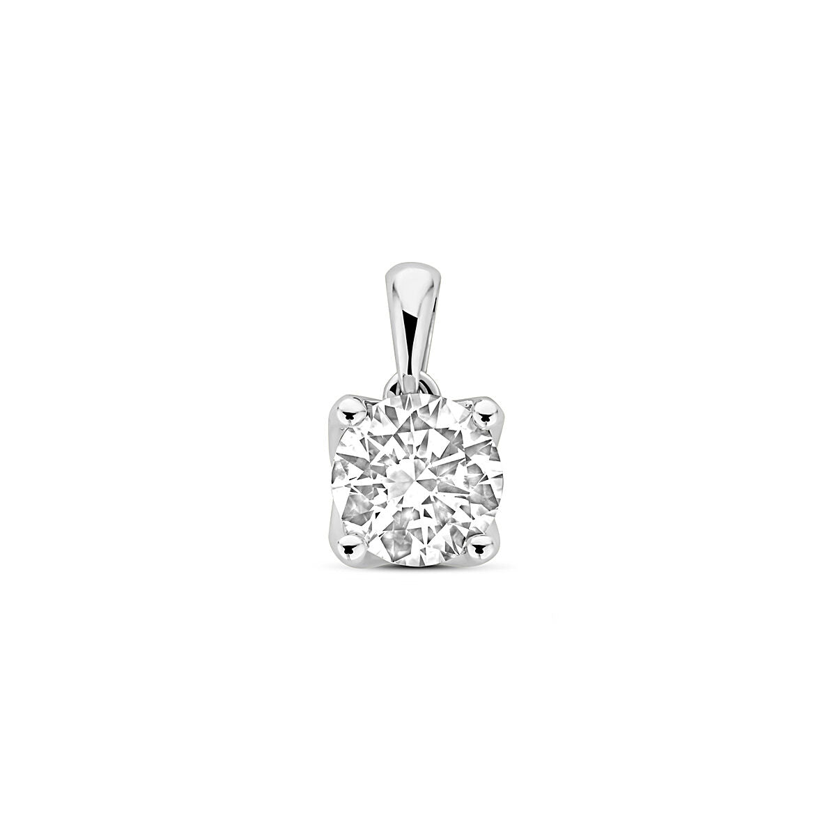 Hanger met lab-grown diamant van 1.00 ct in een 14K witgouden zetting, 11 mm groot.