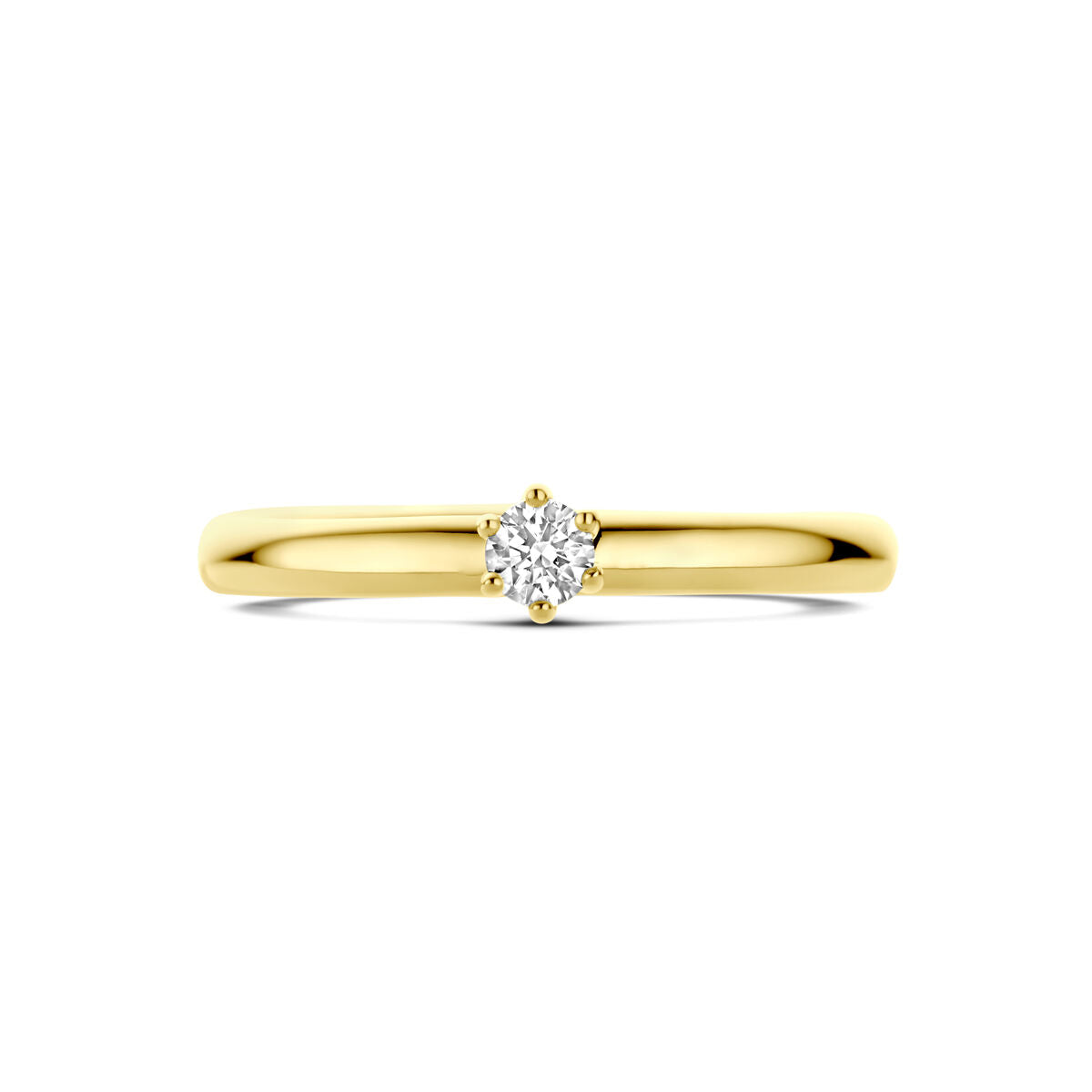anello di fidanzamento diamante 0.10ct h si oro giallo 14K