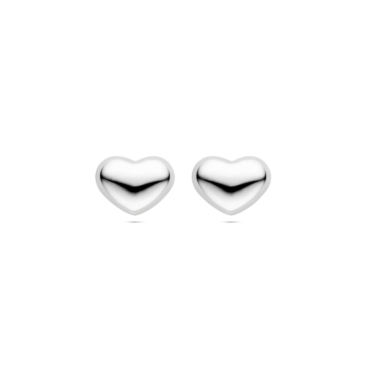 orecchini a perno cuore 13 mm argento rodiato