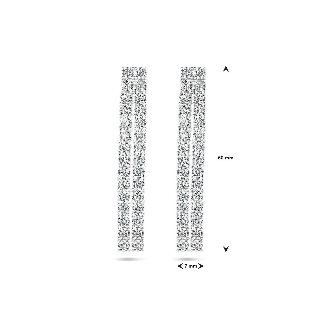 oorhangers zirkonia zilver gerhodineerd