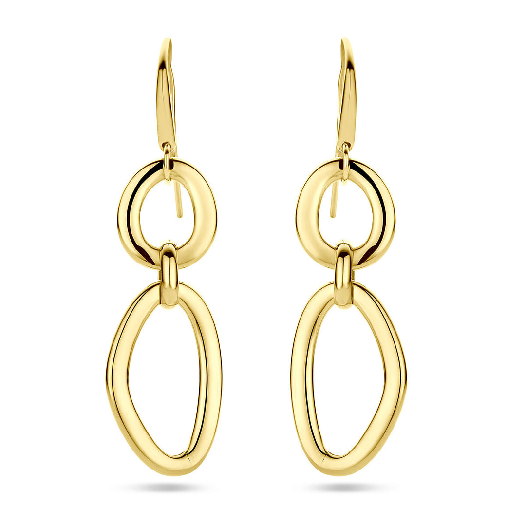 14k Geelgouden oorhangers – elegant lang ontwerp