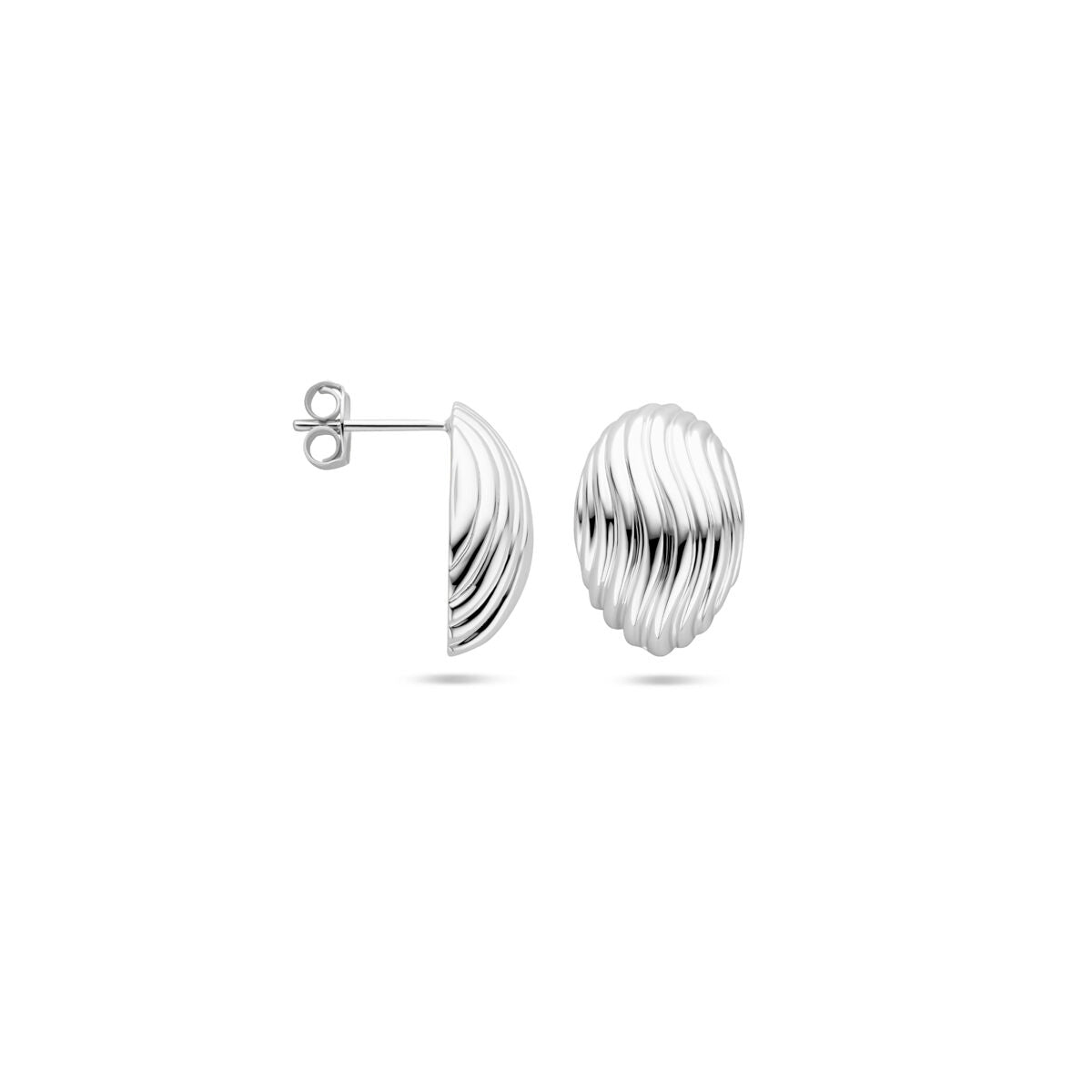orecchini a lobo 18 mm argento rodiato