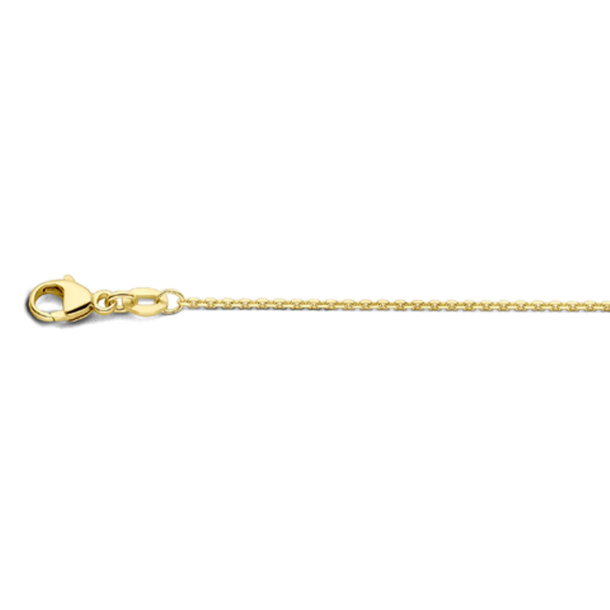 Collana in oro giallo 18K con maglia rolò diamantata, lunghezza 41-43-45 cm.