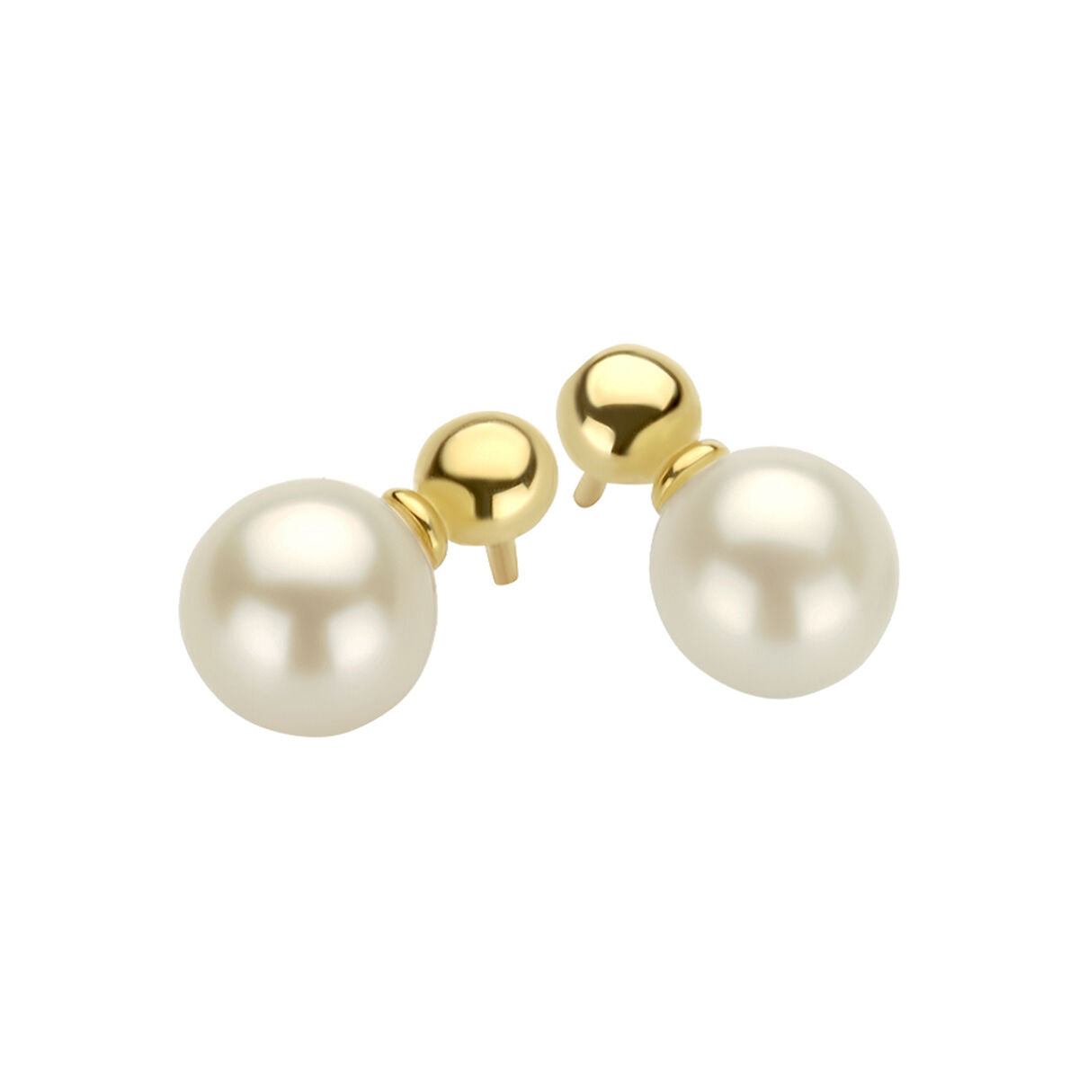 Orecchini a bottone con perla in oro giallo 14K