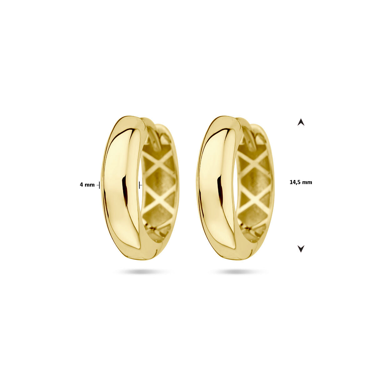 orecchini a clip 4,0 mm tubo semitondo in oro giallo 14K