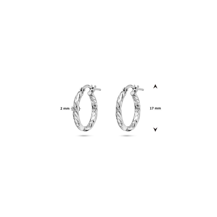 oorringen gediamanteerd 2,0 mm zilver gerhodineerd