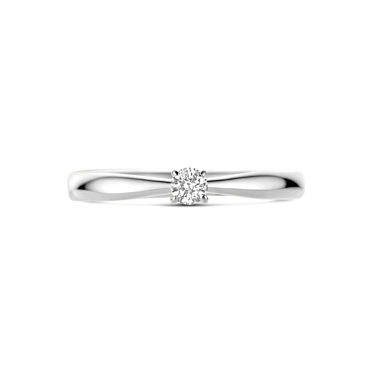 anello di fidanzamento diamante 0.10ct h si oro bianco 14K