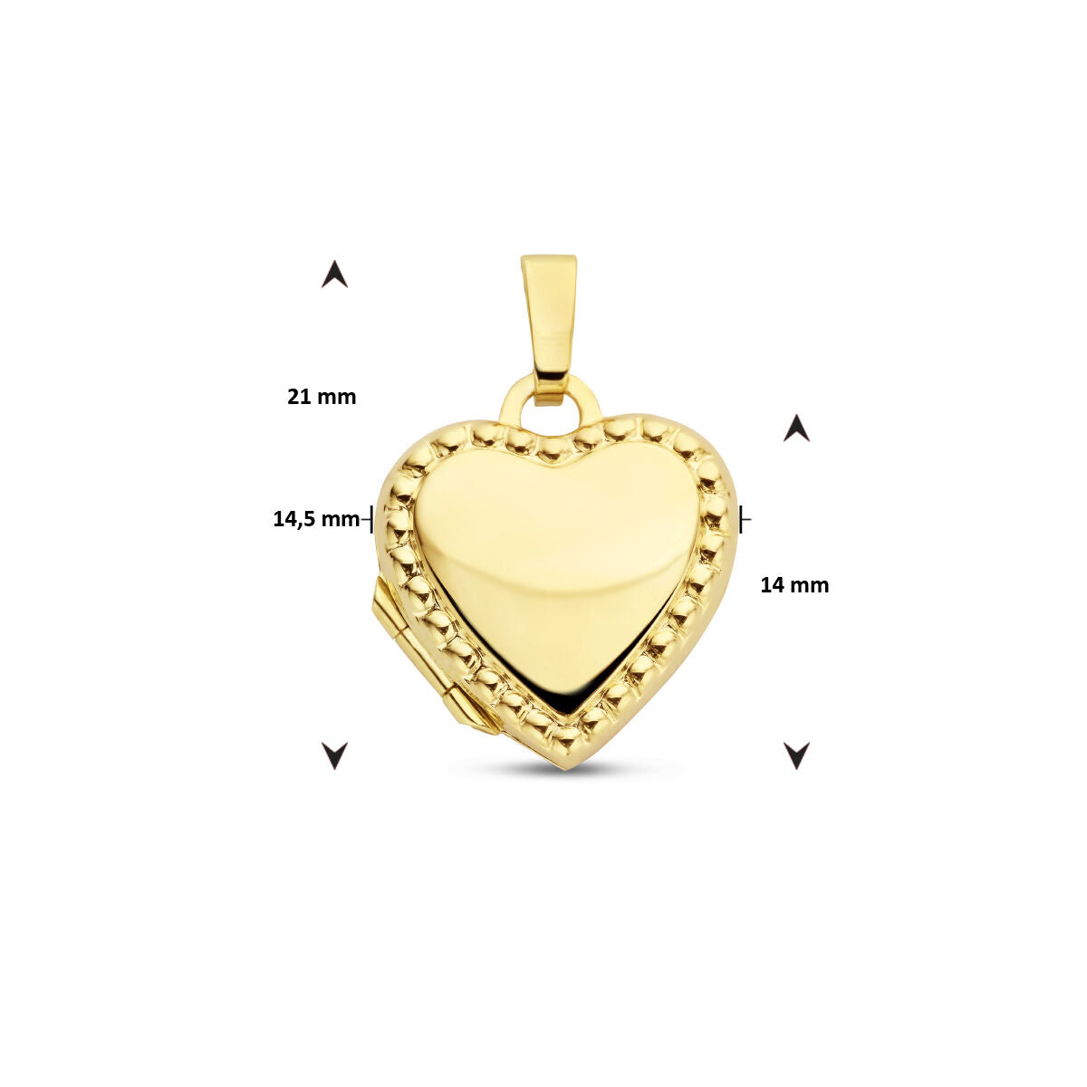 medaglione cuore pallini 14K oro giallo