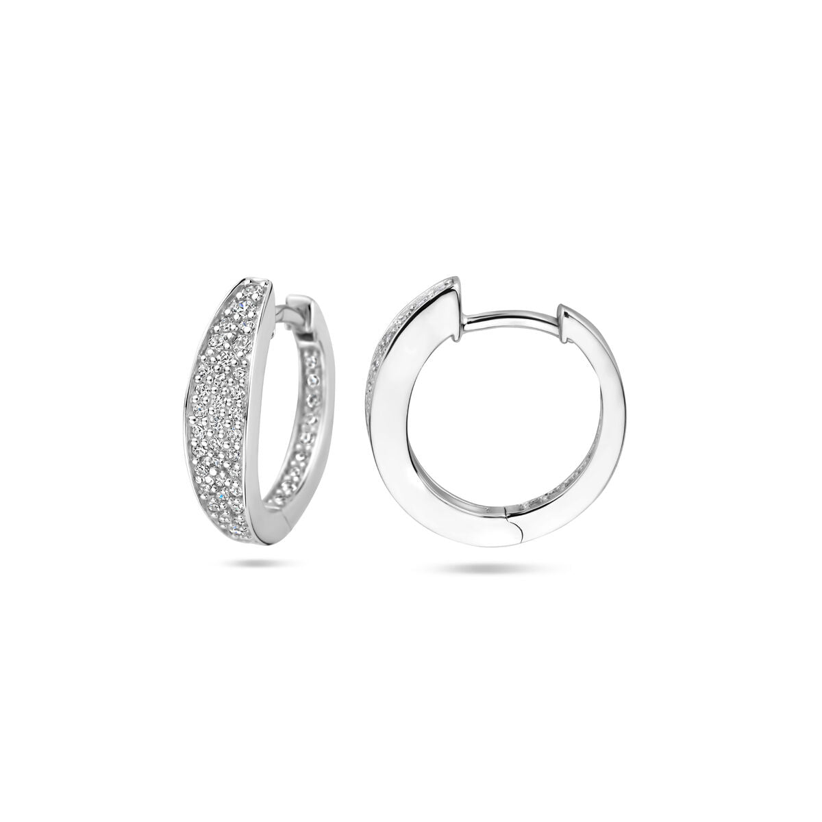 orecchini a clip zirconia 16 mm argento rodiato