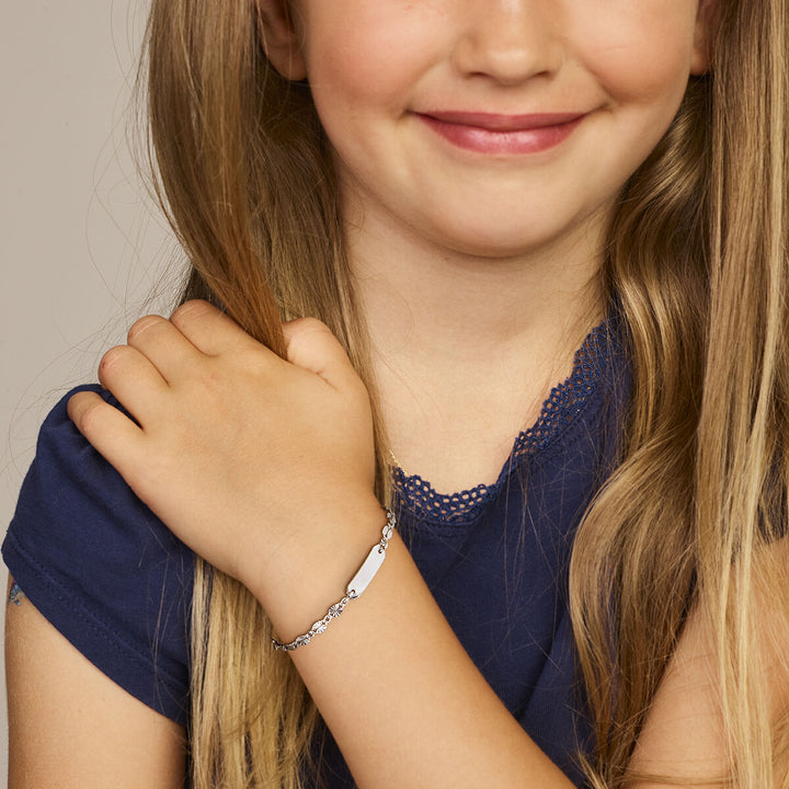 graveerarmband plaat 5,0 mm 11 + 2 cm zilver gerhodineerd