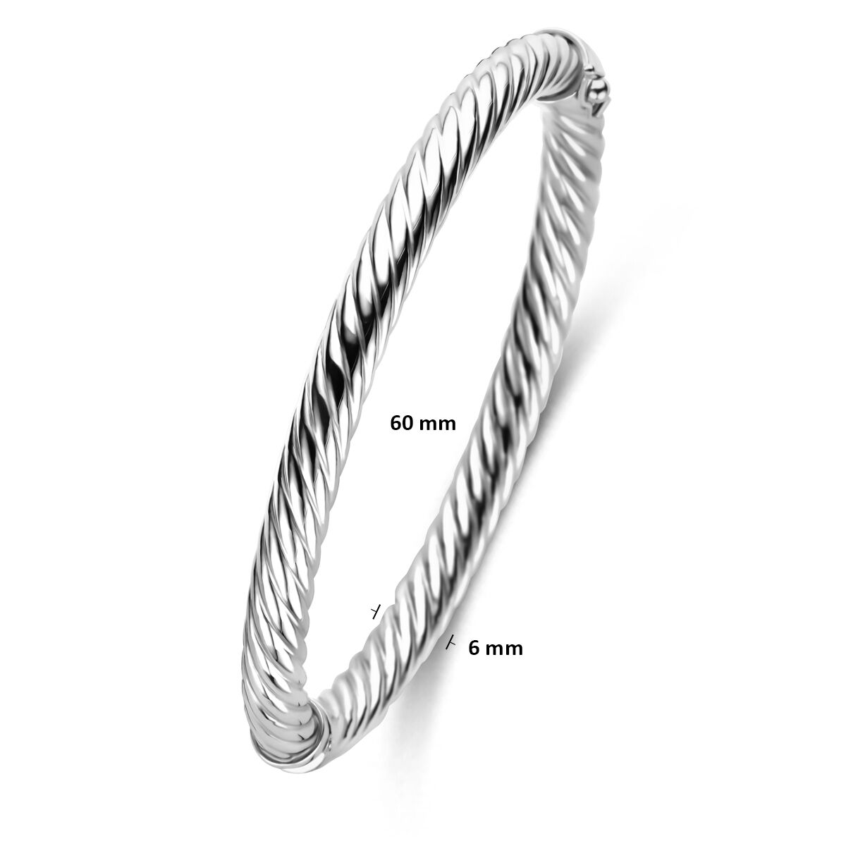 Bracciale bangle in argento 925 rodiato