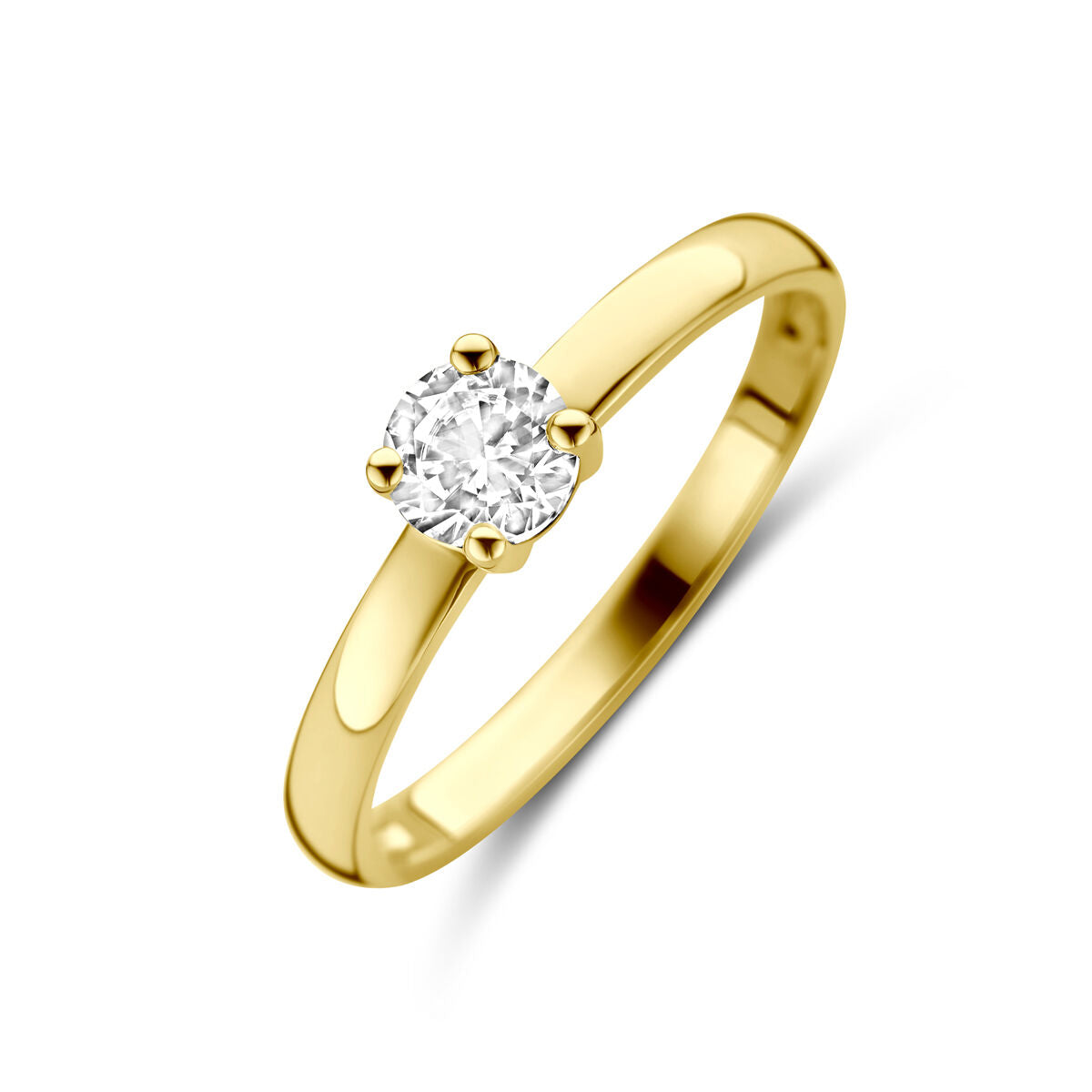 anello zircone 14K oro giallo