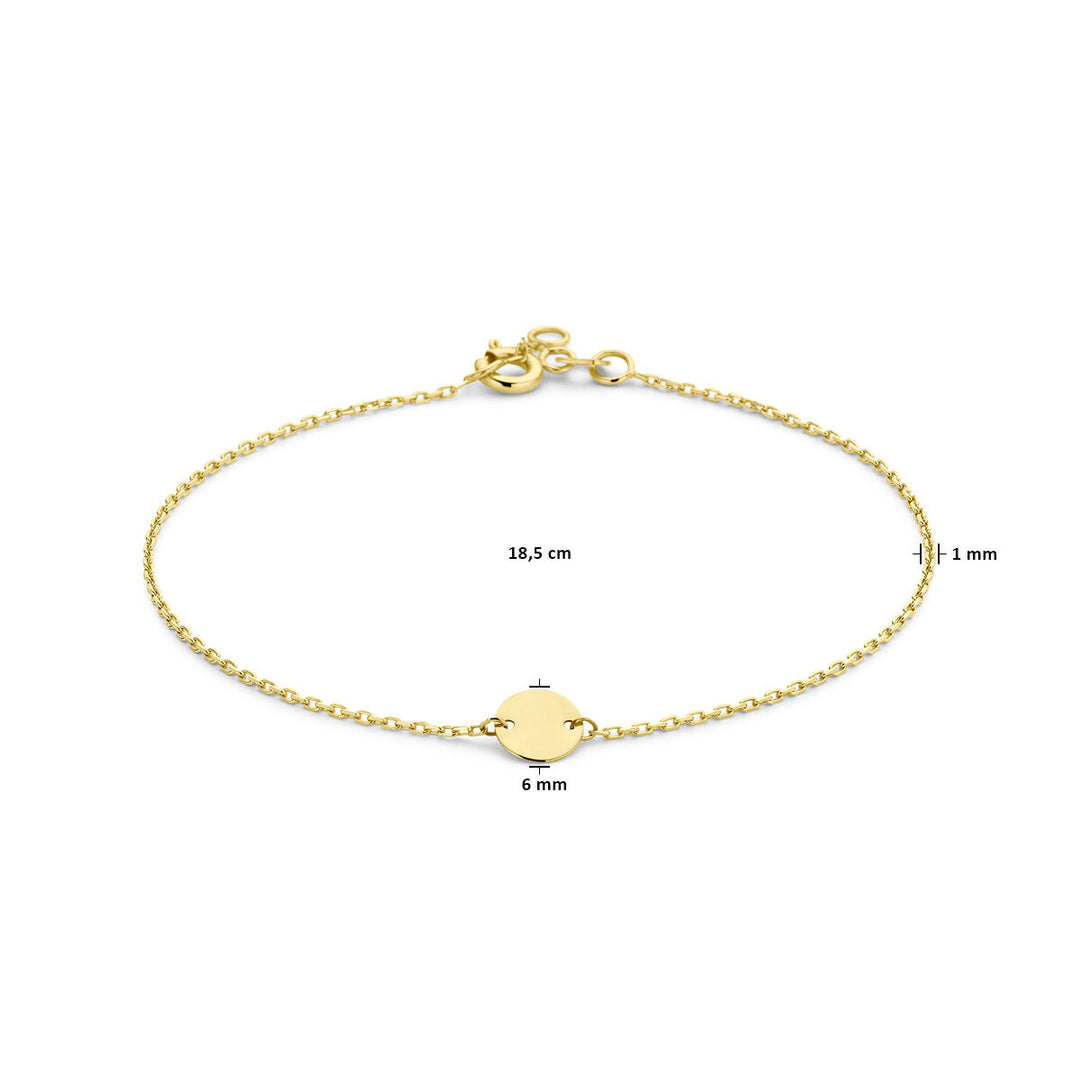 armband cirkel 18,5 cm 14K geelgoud