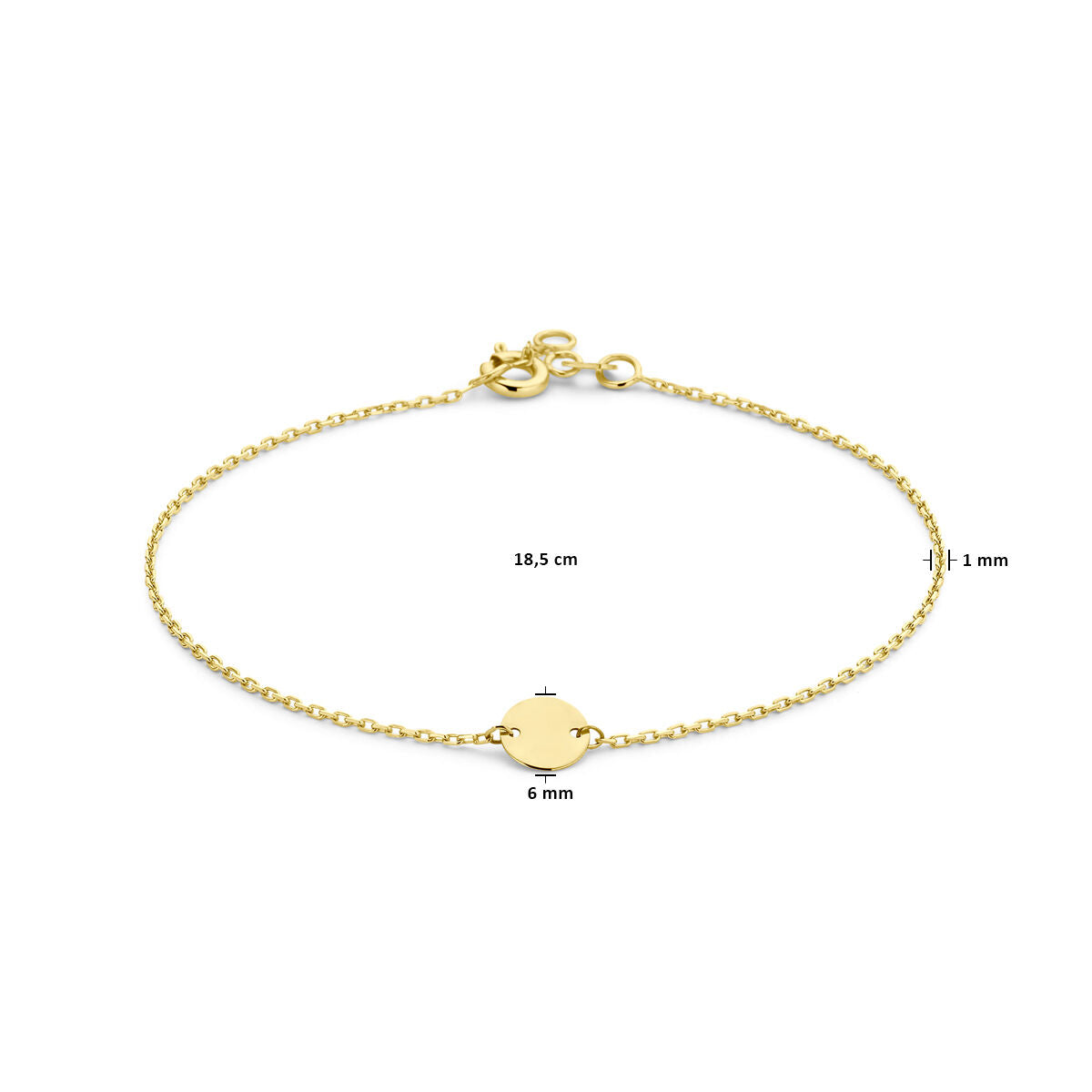 bracciale cerchio 18,5 cm oro giallo 14K
