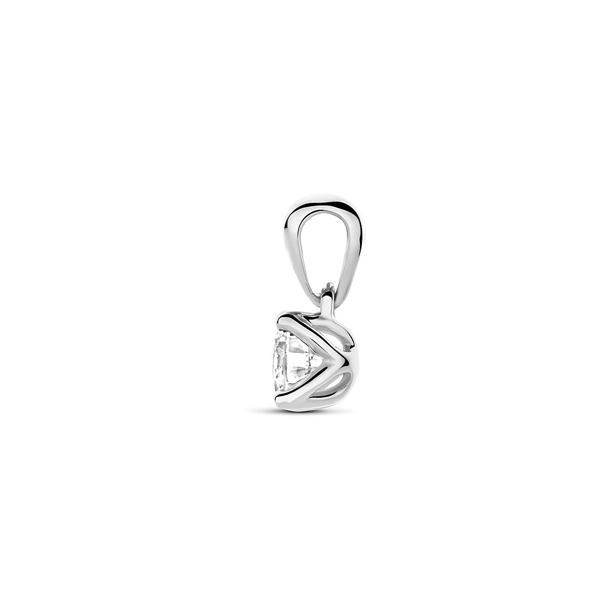 ciondolo diamante lab grown 0.25ct h si 9,5 mm oro bianco 14K