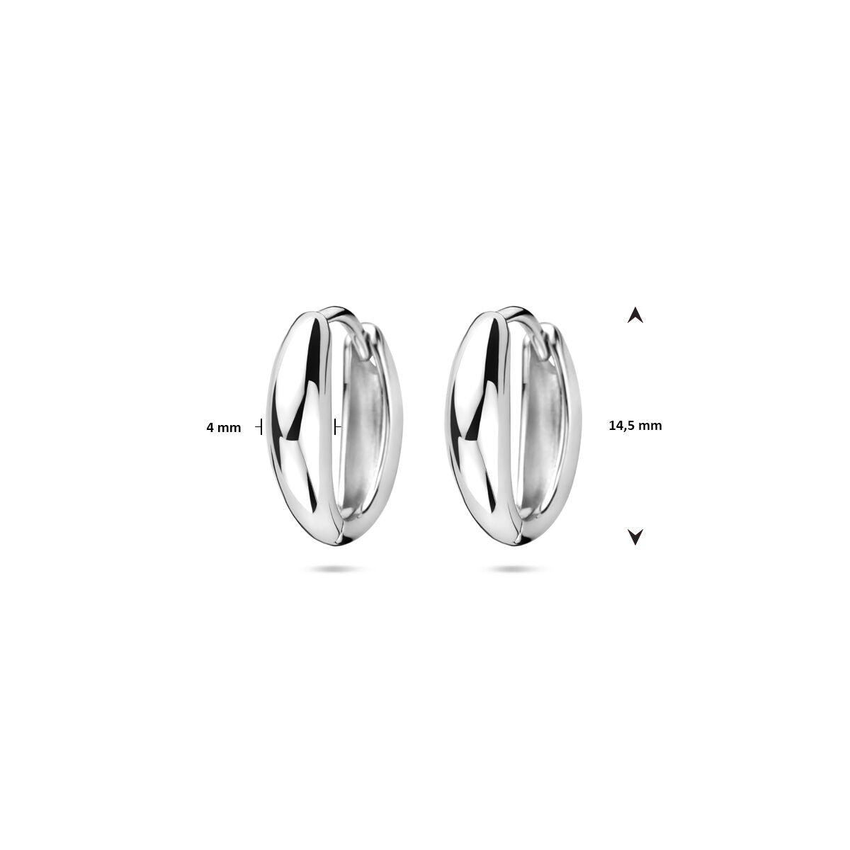 orecchini a clip 14,5 mm argento rodiato