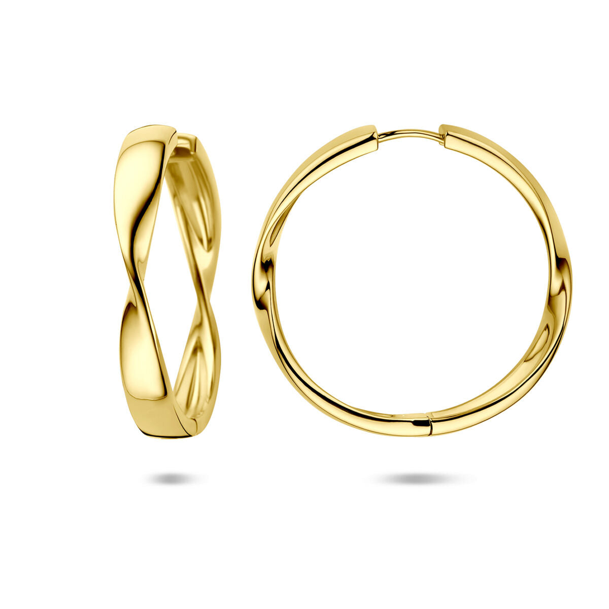 Creoline a scatto in argento dorato da donna – 40 x 5,5 mm