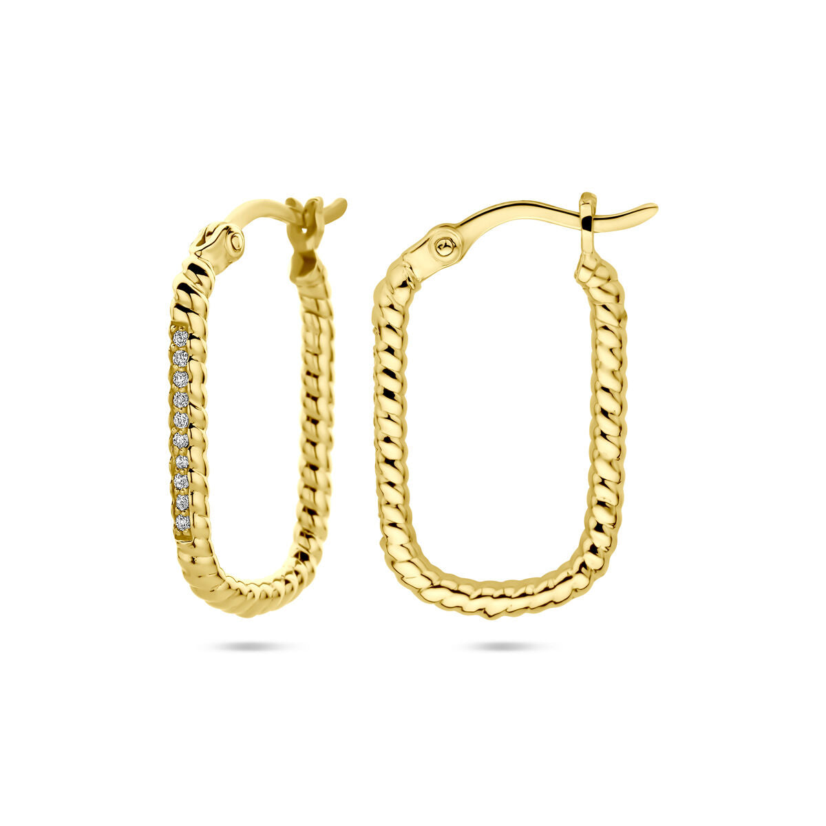 orecchini a cerchio zircone argento placcato oro 1 micron (giallo)