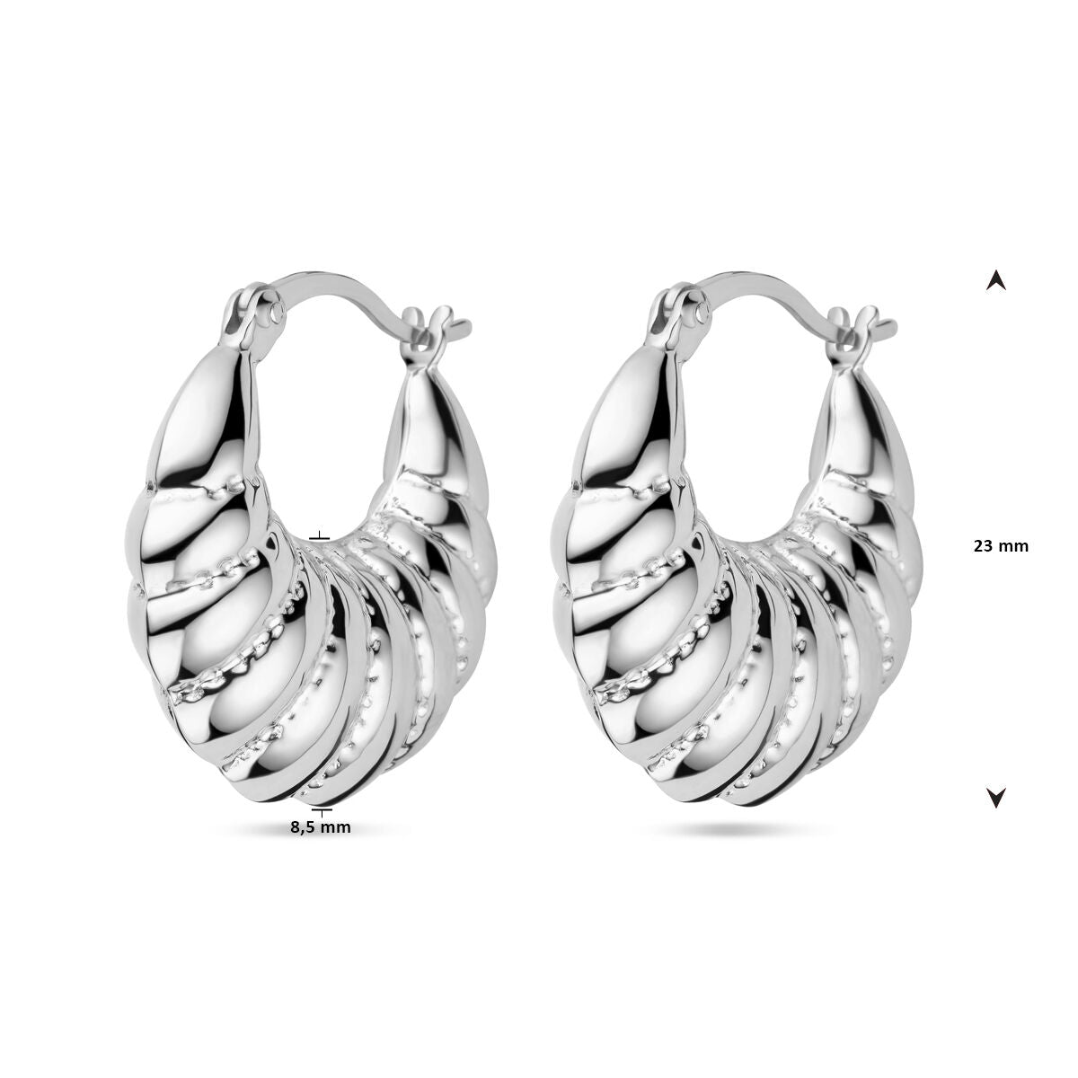 orecchini a cerchio in argento rodiato