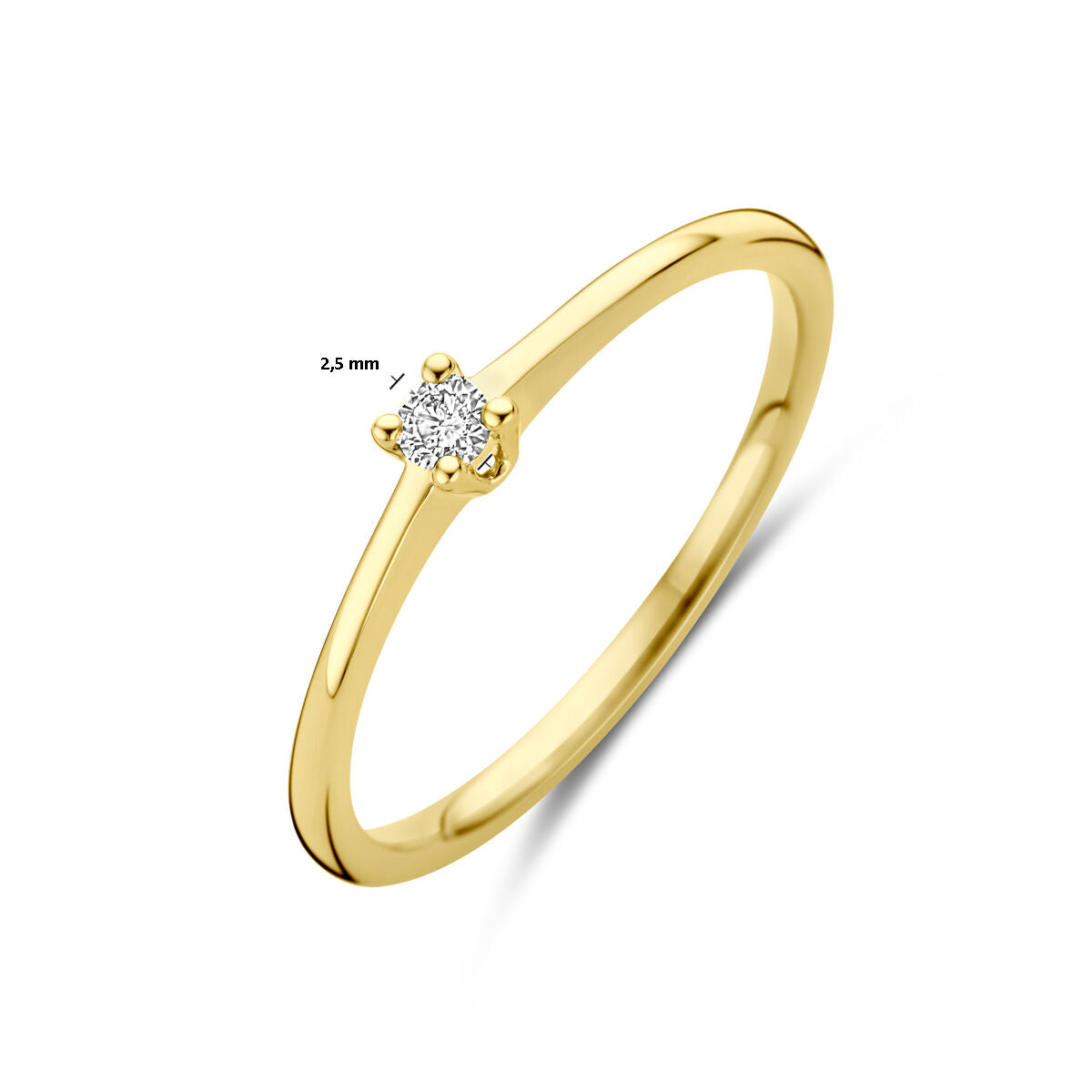 anello diamante 0.05ct h si oro giallo 14K
