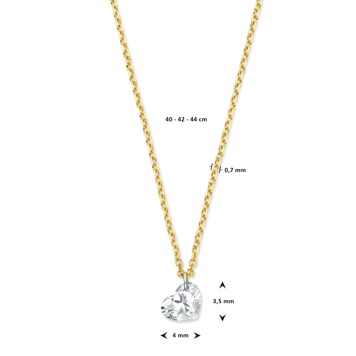 collana cuore diamante 40 – 42 – 44 cm 0.20ct g si 18K oro giallo