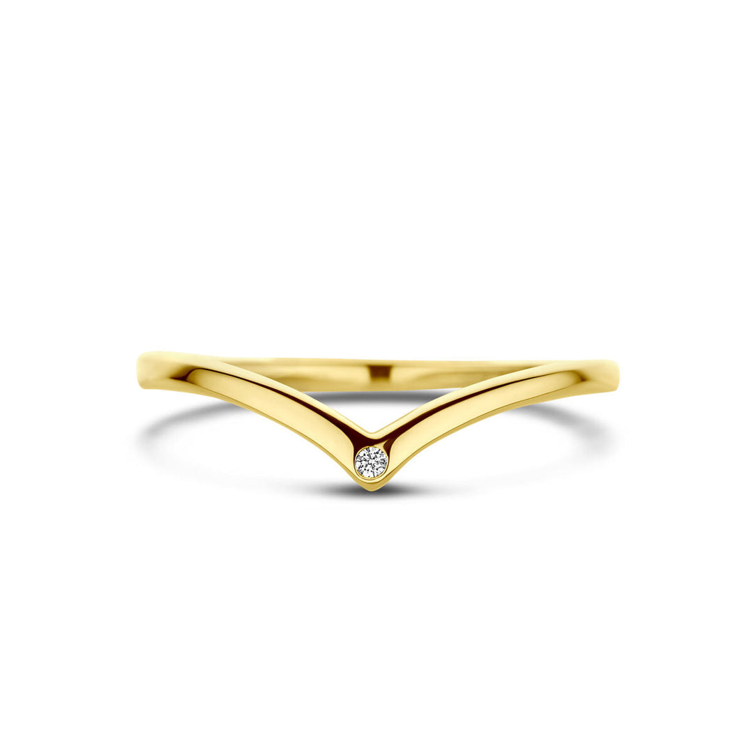 ring zirkonia 14K geelgoud