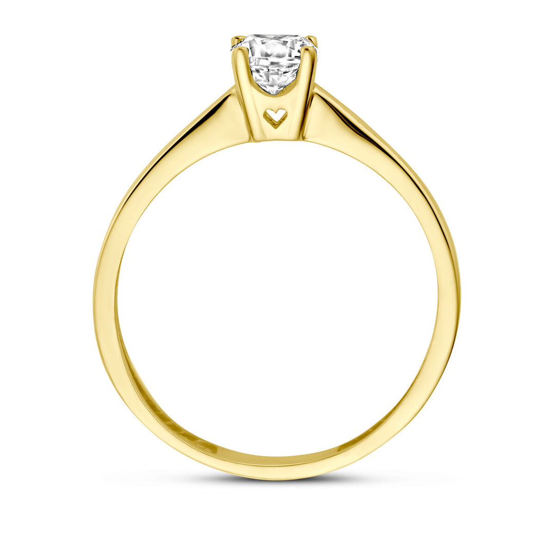 ring zirkonia 14K geelgoud