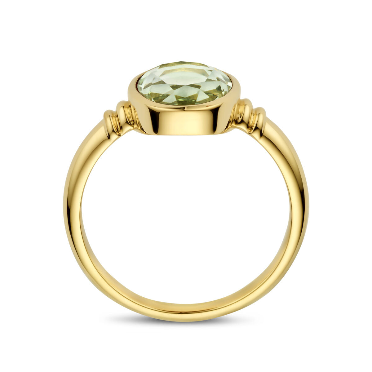 anello ametista verde 14K oro giallo