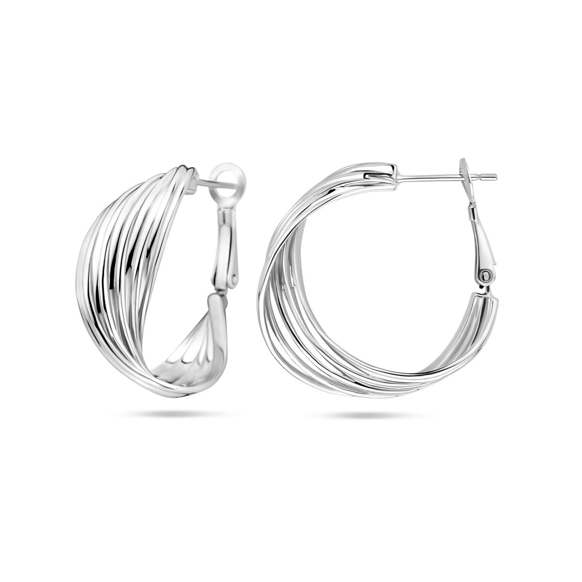 orecchini ad anello 31 mm argento rodiato