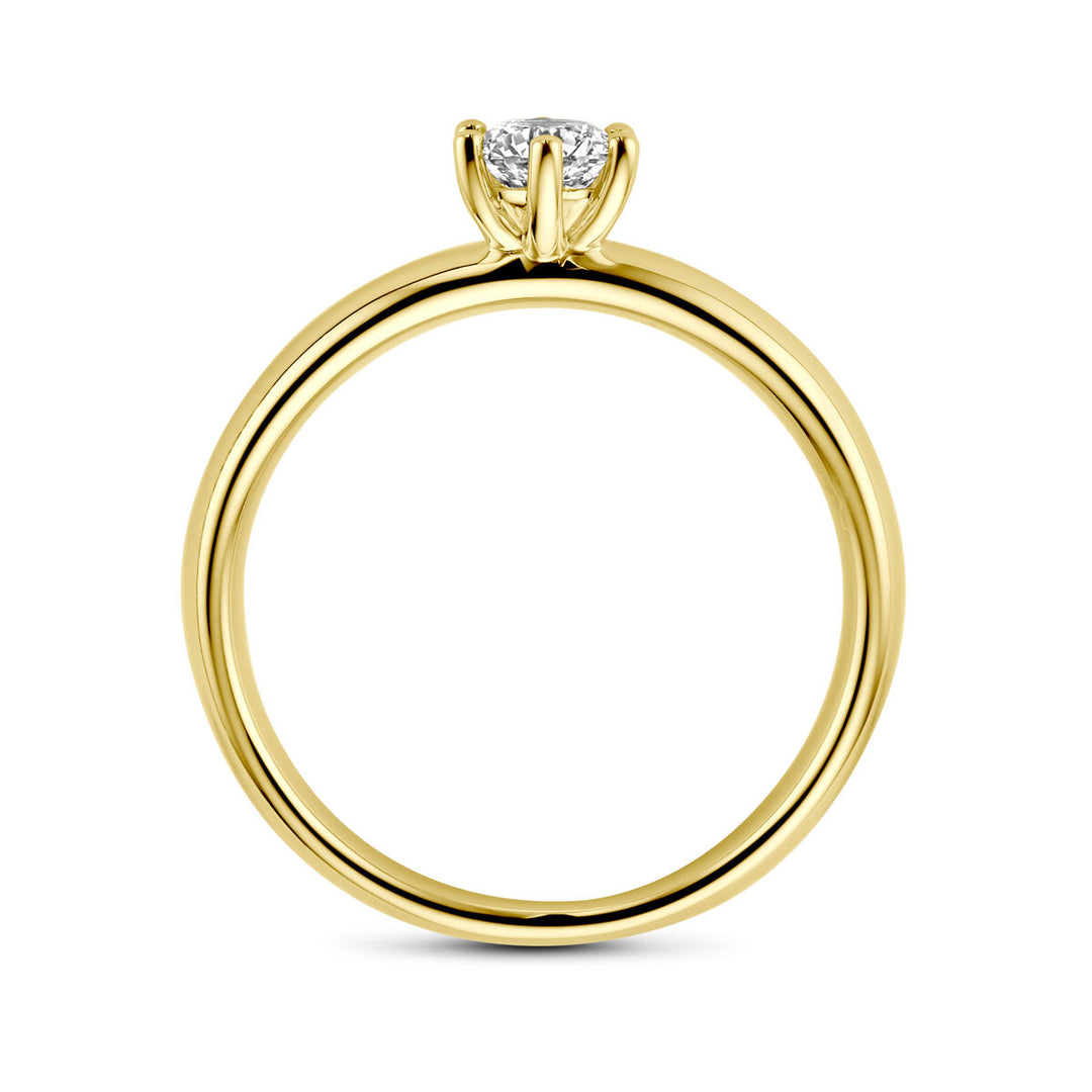 anello di fidanzamento diamante 0.33ct h si 14K oro giallo