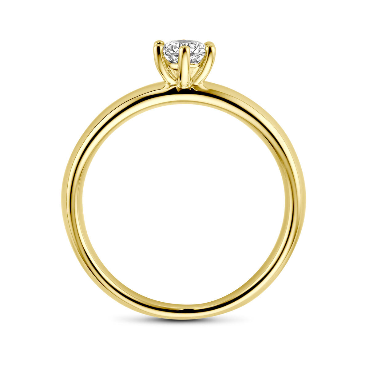 anello di fidanzamento diamante 0.33ct h si 14K oro giallo