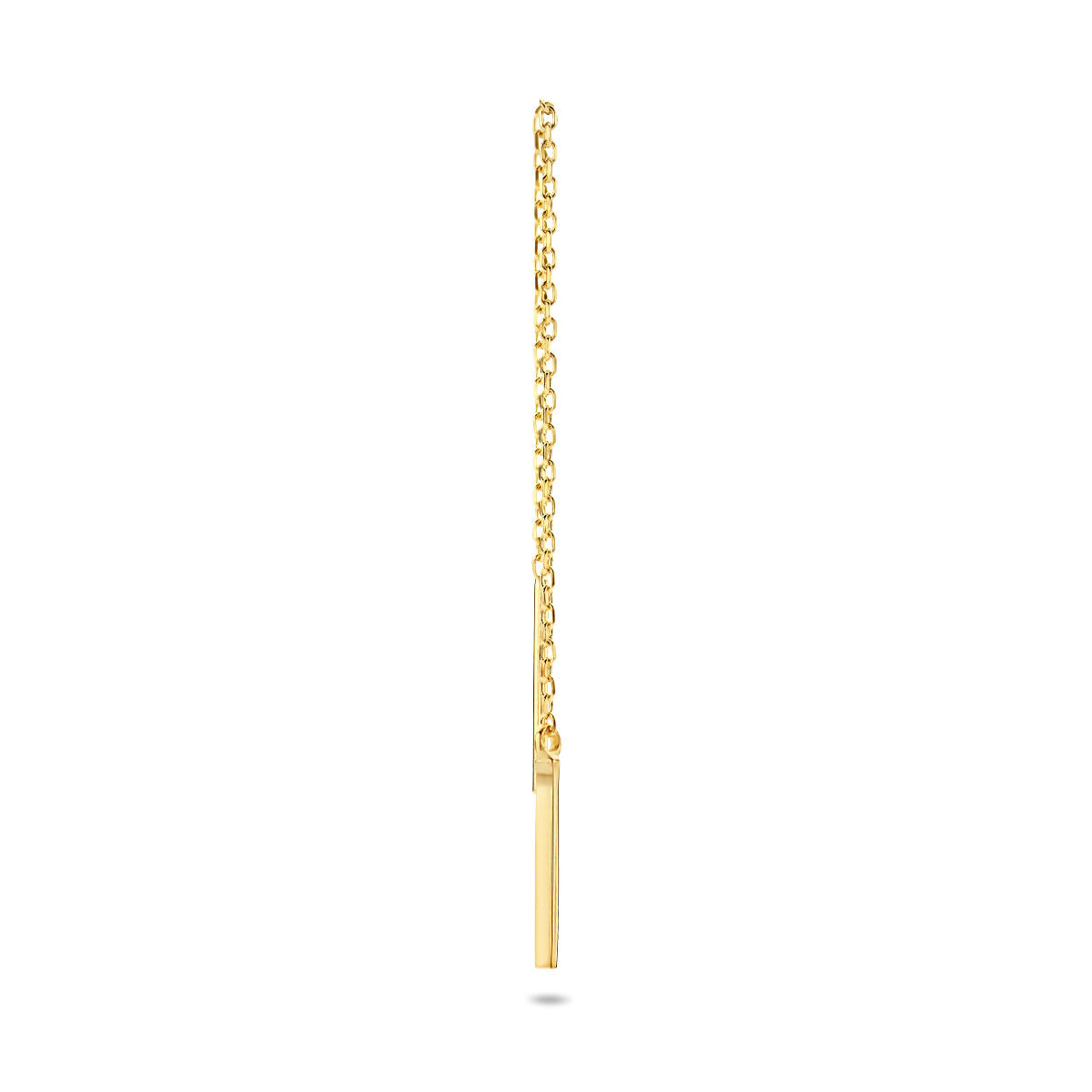 orecchino a filo passante barretta al pezzo 14K oro giallo
