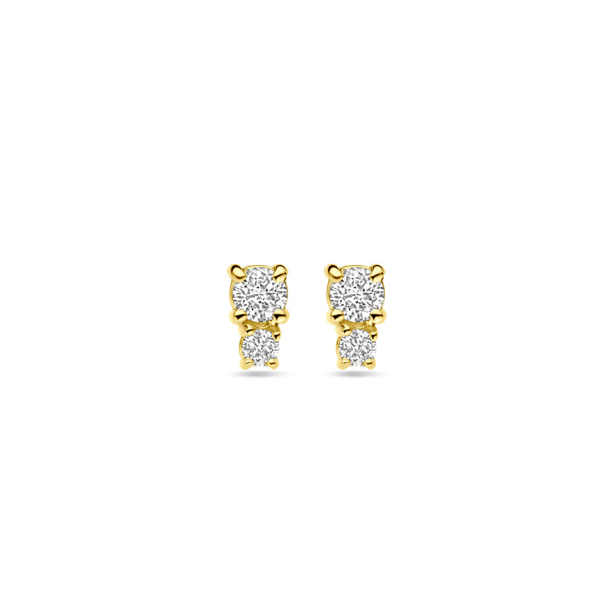 orecchini a bottone diamante 0.26ct (2x 0.13ct) h si 5,5 mm 18K oro giallo