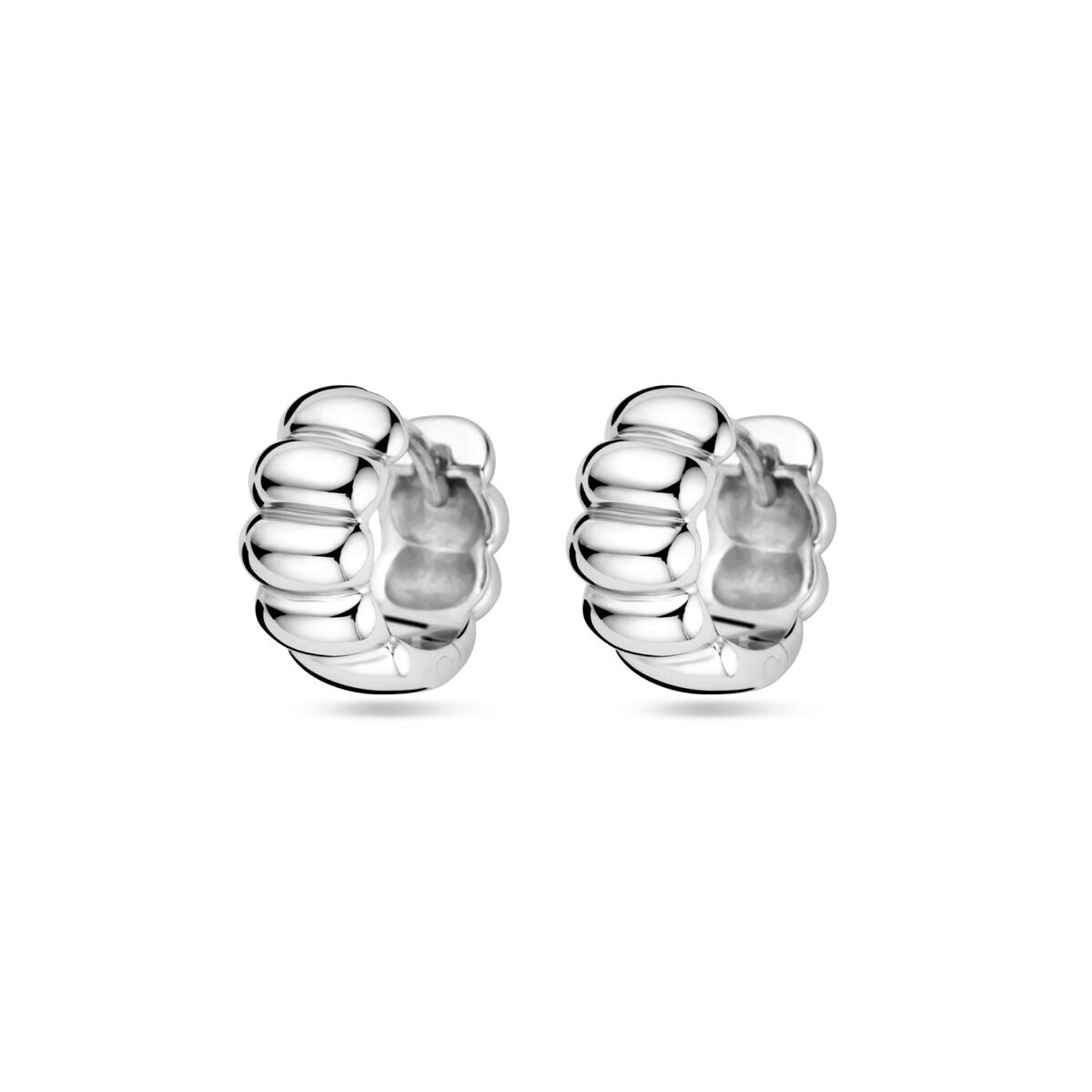 orecchini a cerchio con chiusura a scatto 11,5 mm argento rodiato