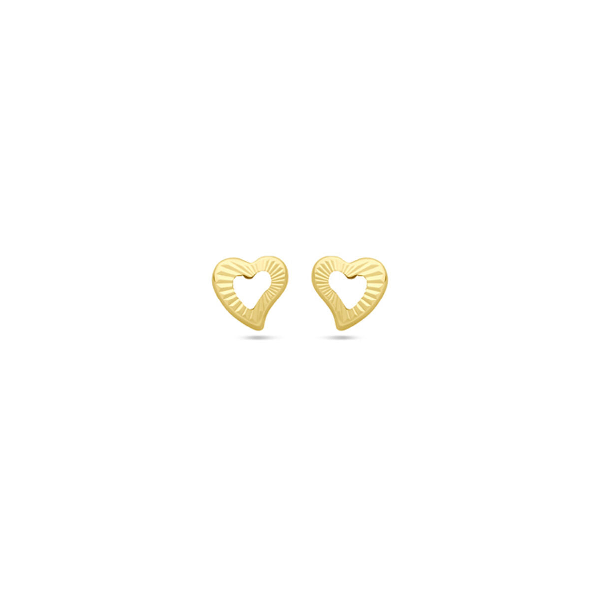 orecchini a bottone cuore 4,5 mm 14K oro giallo