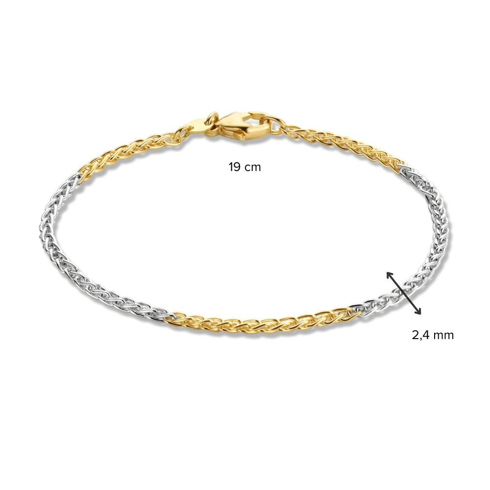Elegante Bracciale in Oro 14 Carati da Donna – Oro Giallo/Bianco
