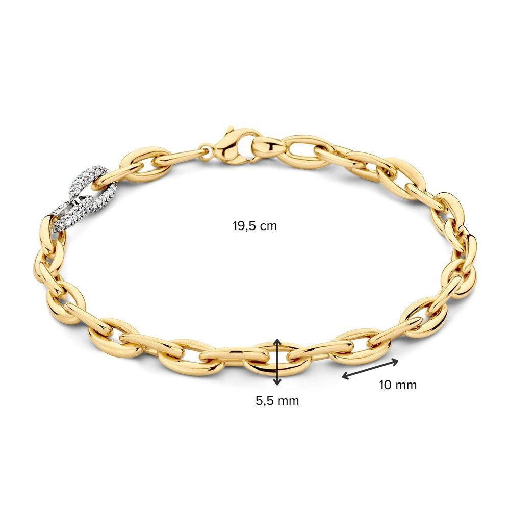 Lussuoso bracciale a maglie in oro con diamanti da 0,50 ct – Eleganza in oro 14 carati per donna