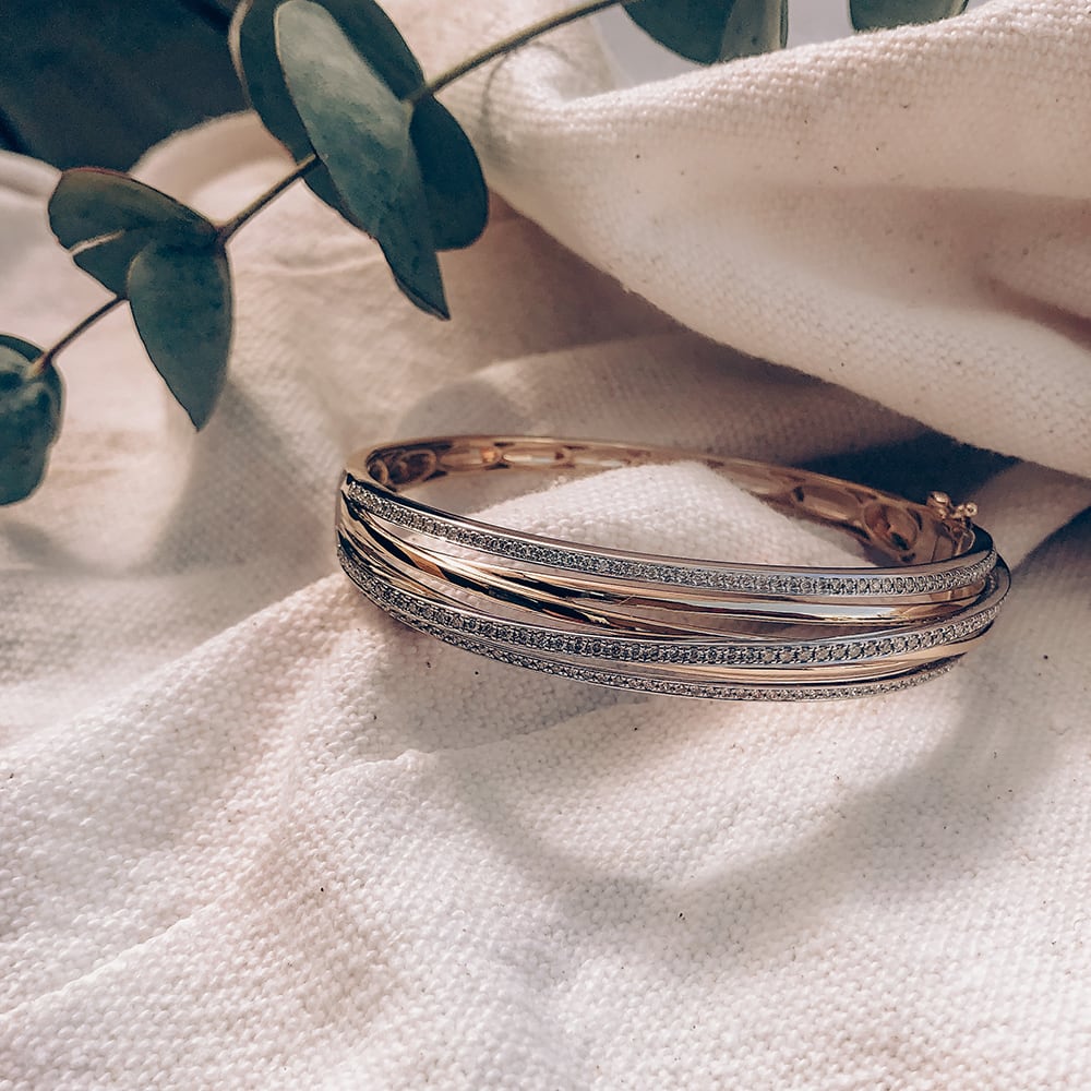 Bracciale in Oro di Lusso con Brillante da 1.03 Carati – Oro Giallo/Bianco 14 Carati, Qualità H/SI-1