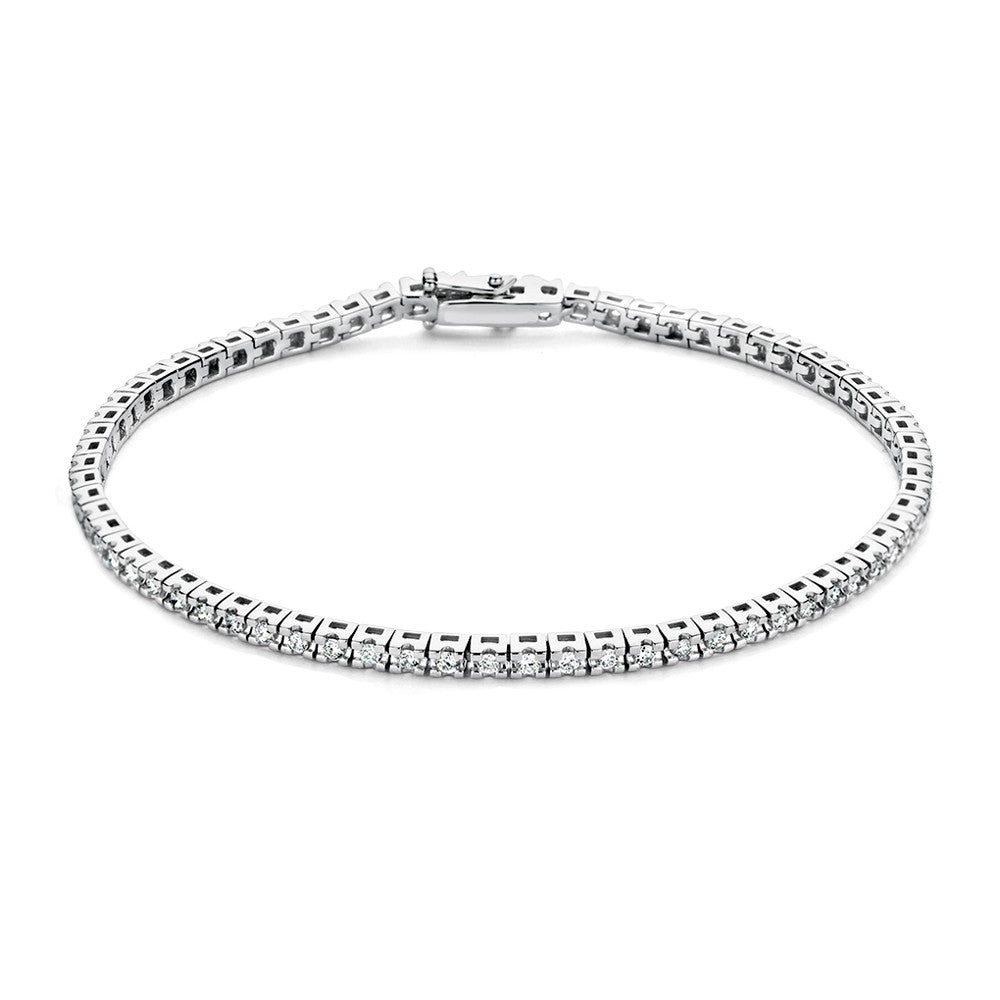 Bracciale in oro bianco con diamanti da 1,00 carati, design elegante e brillante.