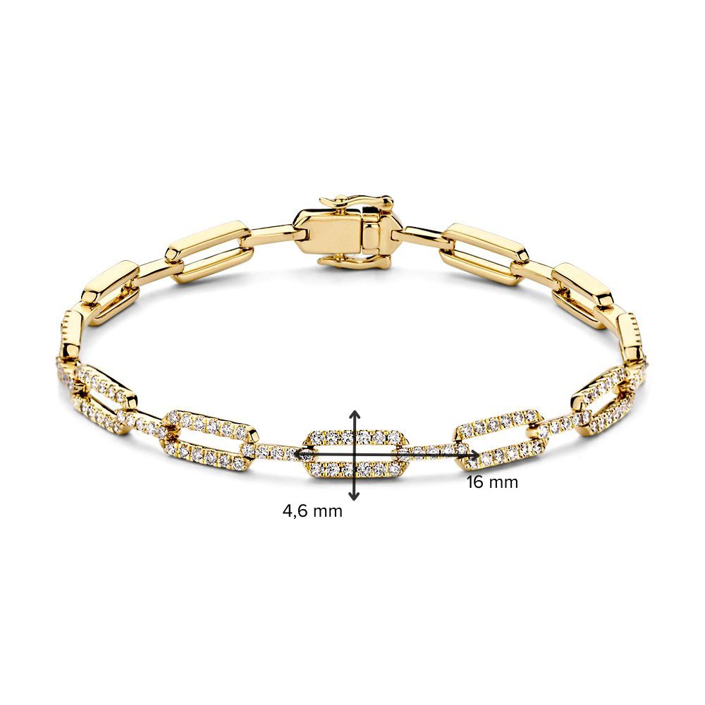 Bracciale in Oro Giallo con Diamanti – Oro 14 Carati, 1.00 Carati di Diamanti, Bracciale di Lusso da Donna