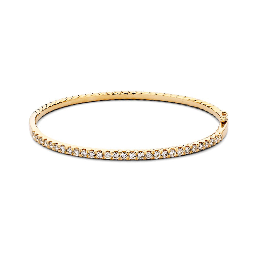 Bracciale in oro giallo con diamanti, 14 carati, 1,56 carati di diamanti, finitura lucida.